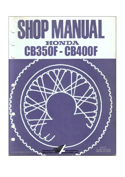 Honda CB350F/CB400F Four 1975–78 Service & Repair Manual (P/N 623231)