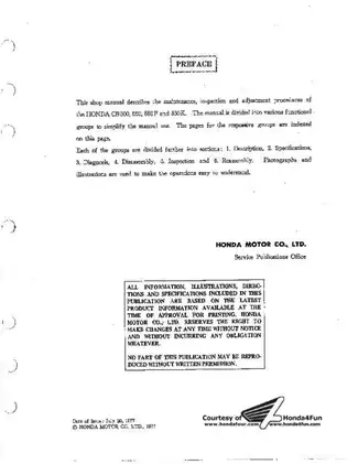 1971-1978 Honda CB500, CB550 shop manual Preview image 3