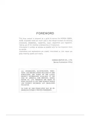 Honda CB50, XL50, CB50J repair manual Preview image 2