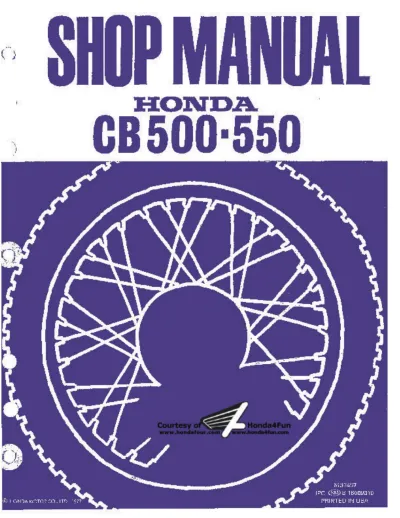 1971–1978 Honda CB500 / CB550 Four Shop Manual