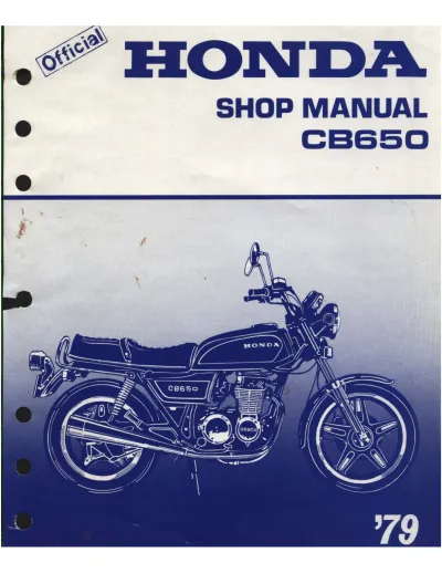 1979–1982 Honda CB650 Factory Shop Manual (P/N 07703-0010100, 07716-0020202)