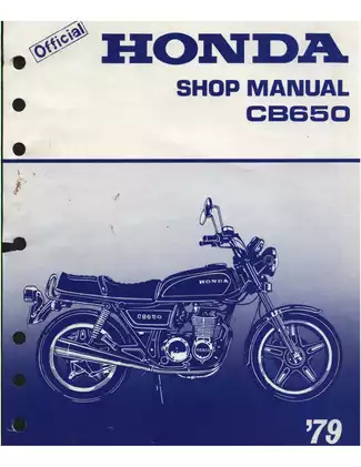 1979-1982 Honda CB650 shop manual