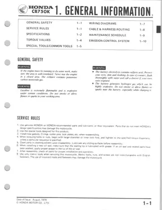 1979-1983 Honda CB750, CB750K, CB750F, CB750C, CB750SC repair manual Preview image 3