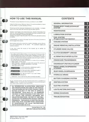 2002-2007 Honda CB900F, CB900, 919 Hornet service manual Preview image 3
