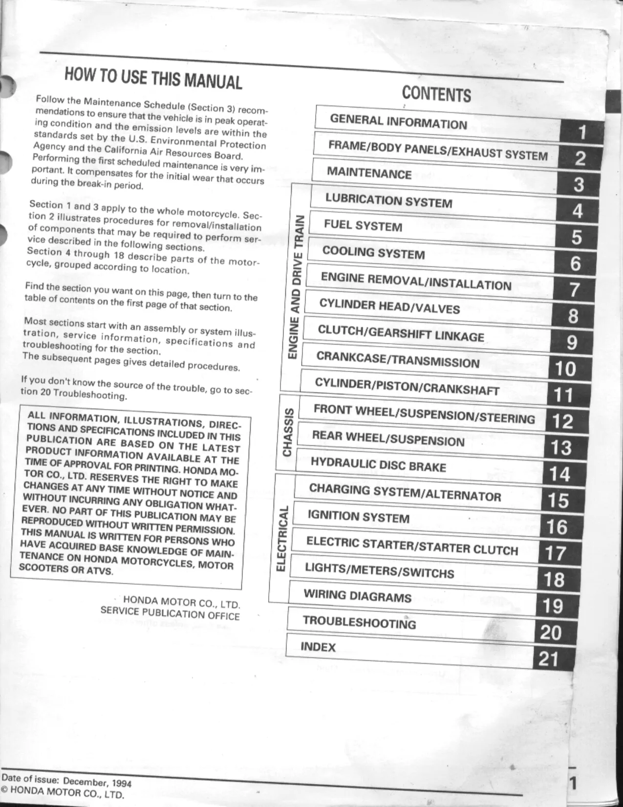 1995-1998 Honda CBR600F3, CBR 600 repair manual Preview image 2