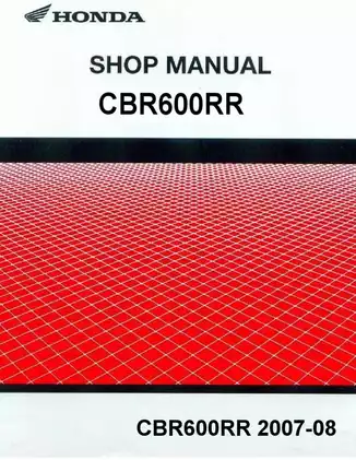 2007-2008 Honda CBR600RR sport bike shop manual