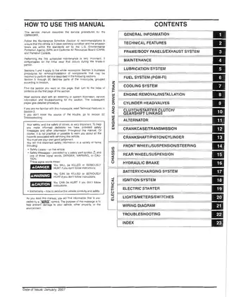 2007-2008 Honda CBR600RR sport bike shop manual Preview image 2