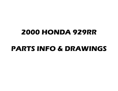 2000 Honda 929RR Fireblade CBR929RR Parts List & Diagrams Manual (P/N 61MCJ01)