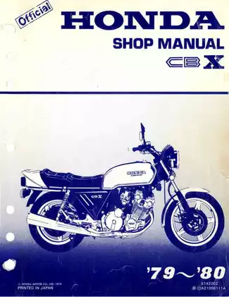 1979-1980 Honda CBX 1050, CBX 1000 shop manual