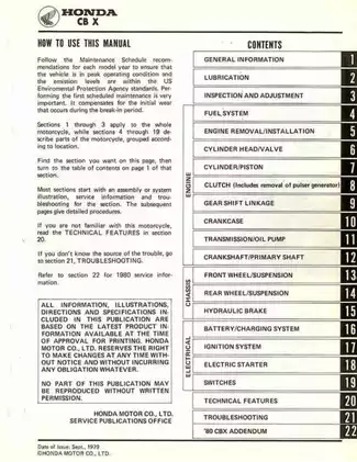 1979-1980 Honda CBX 1050, CBX 1000 shop manual Preview image 3