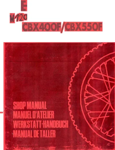 1987 Honda CBX550F / CBX400F Service Manual (P/N 66MA6000000)