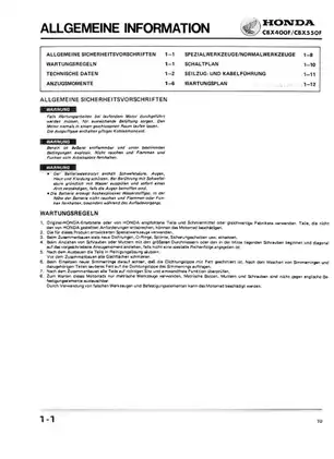 1987 Honda CBX550F, CBX550 repair manual Preview image 3