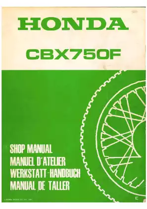 1983-1988 Honda CBX750, CBX750F shop manual Preview image 1