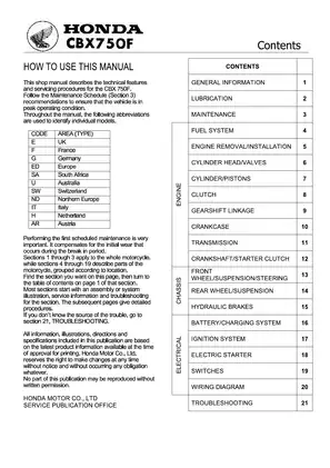 1983-1988 Honda CBX750, CBX750F shop manual Preview image 2