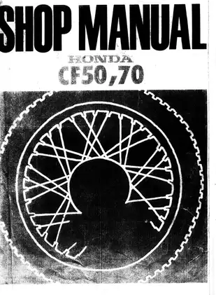 Honda CF50, CF70 Chaly shop manual