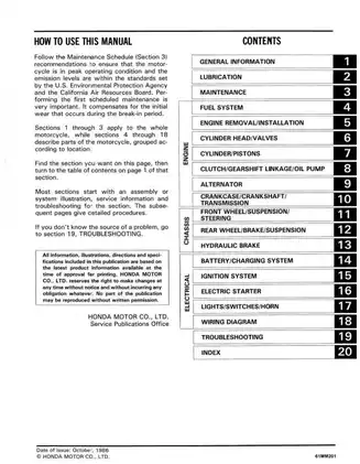 1986-1987 Honda Rebel, CMX 450, CMX 450 C repair manual Preview image 1