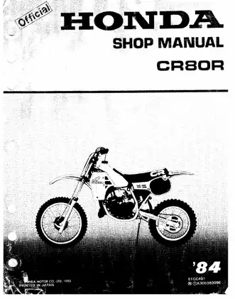 1984-2002 Honda CR80R, CR80 manual