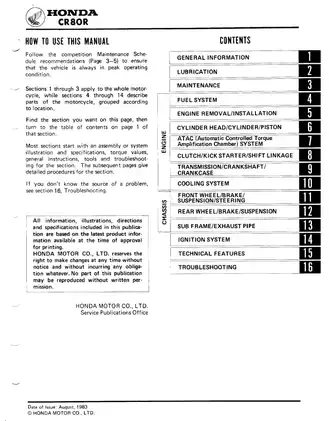 1984-2002 Honda CR80R, CR80 manual Preview image 3