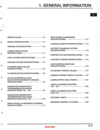 Honda CRF450X (2005-2012) Service Manual - Complete Guide for Maintenance and Repair Preview image 5