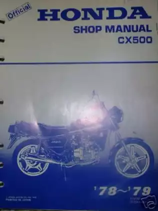 1978-1979 Honda CX 500 shop manual Preview image 1