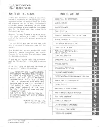 1982 Honda CX500 Turbo, CX500 shop manual Preview image 3