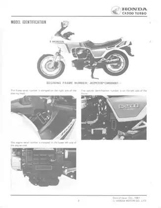 1982 Honda CX500 Turbo, CX500 shop manual Preview image 4