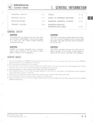 1982 Honda CX500 Turbo, CX500 shop manual Preview image 5