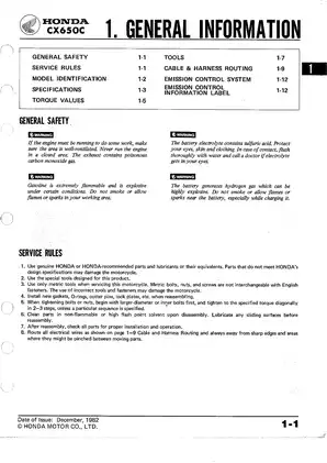 1983 Honda CX650C Turbo shop manual Preview image 4