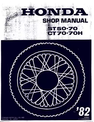 1969-1982 Honda CT 70, CT 70H, ST 70 Dax Trail shop manual Preview image 1