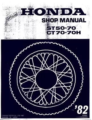 1969-1982 Honda CT 70, CT 70H, ST 70 Dax Trail shop manual