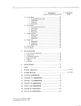 1969-1982 Honda CT 70, CT 70H, ST 70 Dax Trail shop manual Preview image 4