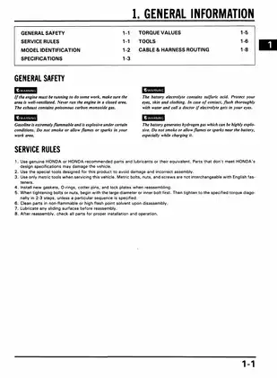 1985 Honda Odyssey FL 350 R, FL 350 ATV shop manual Preview image 5