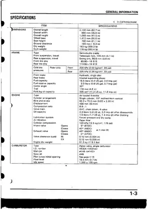 1989-1990 Honda GB 500 service manual Preview image 5