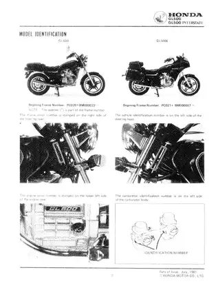 1981-1983 Honda GL 500, GL 650 Silverwing service manual Preview image 2