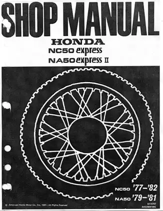 1977-1983 Honda NC50, NA50 Express II shop manual Preview image 1