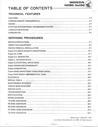 1977-1983 Honda NC50, NA50 Express II shop manual Preview image 4