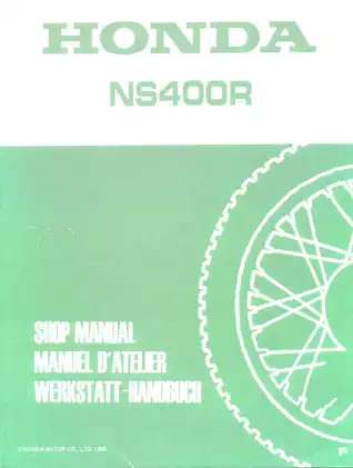 1985-1988 Honda NS400R, NS400 shop manual Preview image 1