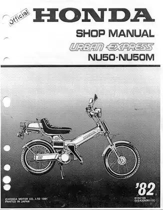 1982 Honda NU50M Urban Express NU50 shop manual Preview image 1