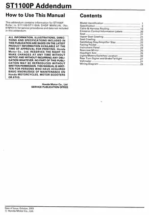 1990-2003 Honda ST 1100, ST11A00 service manual Preview image 2