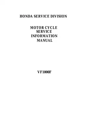 1984 Honda VF1000, VF1000F Interceptor service information manual