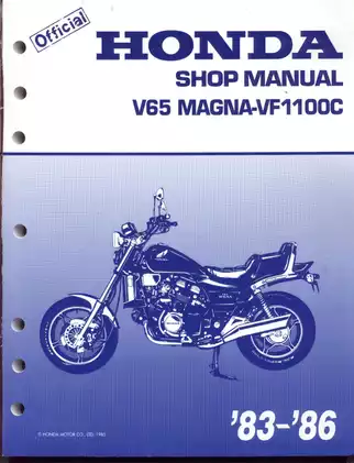 1983-1986 Honda VF1100C VF1100 V65 Magna shop manual Preview image 1