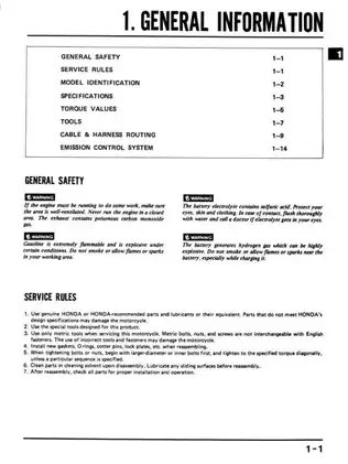 1984-1985 Honda VF 1100S, VF 1100, V65 Sabre service manual Preview image 5