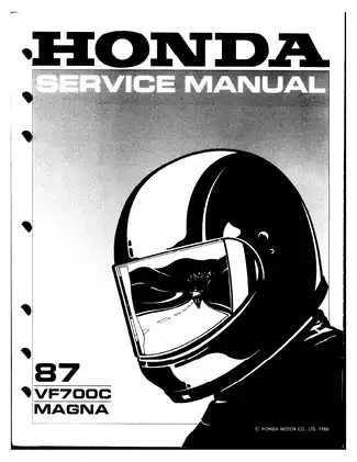 1987 Honda VF700C Magna service manual Preview image 1