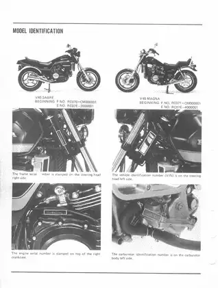 1982-1985 Honda VF750C, VF750S, VF700C, VF700S, V45, Sabre Magna repair manual Preview image 2