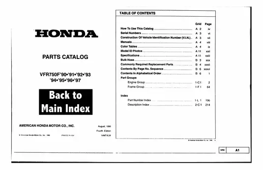 1986-1996 Honda VFR 750 F, VFR 750 Interceptor parts catalog Preview image 2