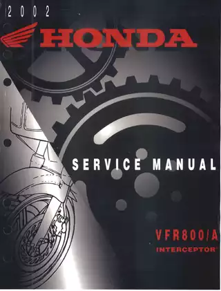 2002 Honda VFR800, VFR 800/A service manual