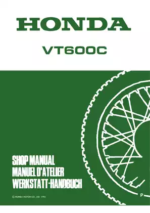 1988-1996 Honda VT600C, VT600 Shadow service manual