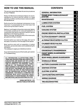 1998-2003 Honda VT750C, VT 750 Shadow repair manual