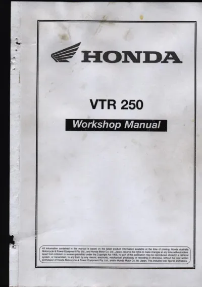1997–2009 Honda VTR 250 Factory Workshop Manual