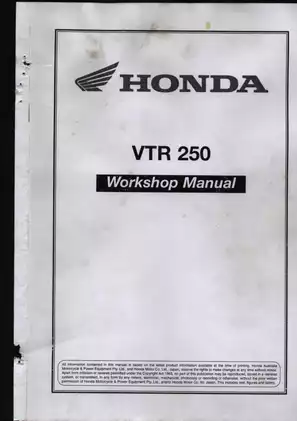 1997-2009 Honda VTR250 workshop manual Preview image 1